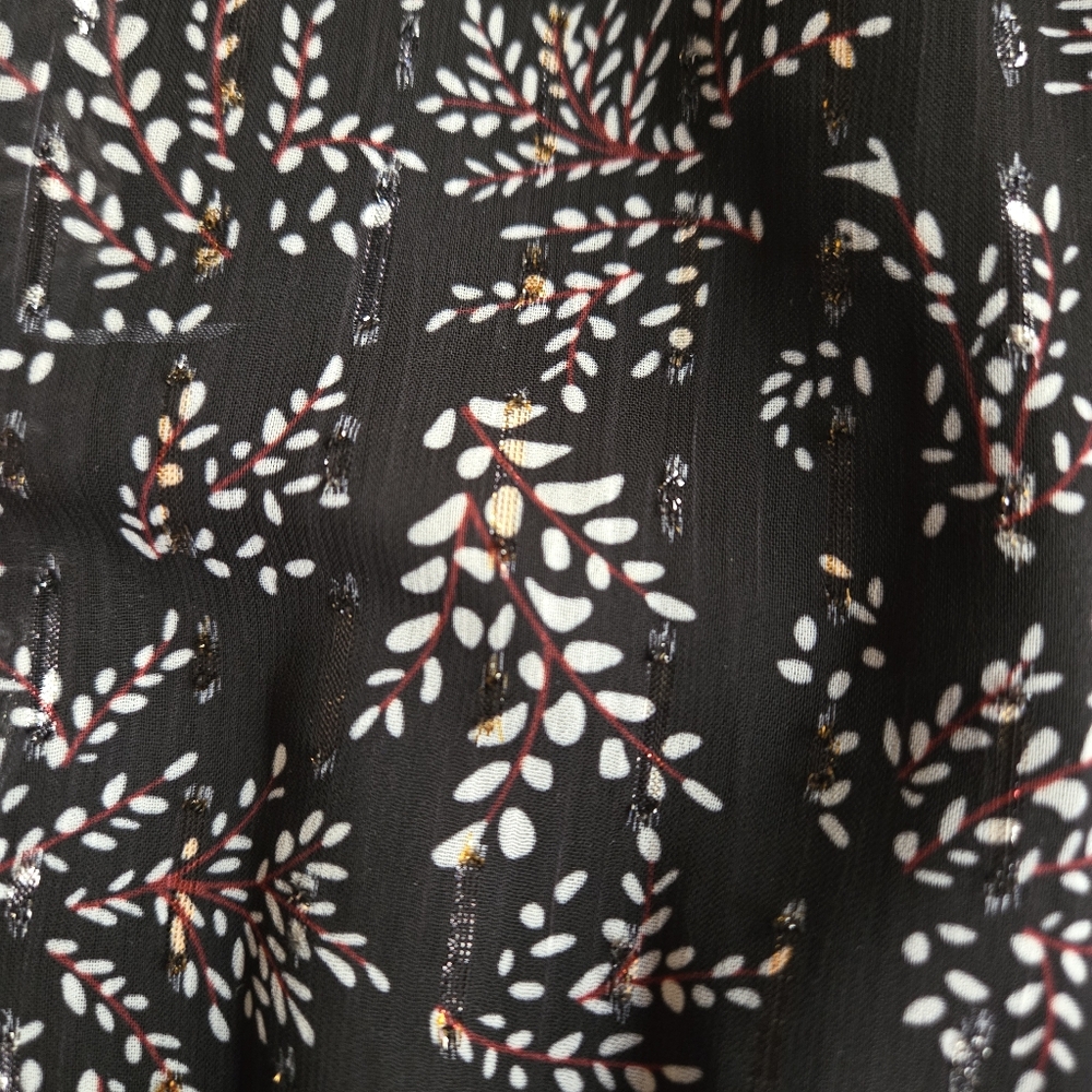 Aqua Black Floral Midi Dress - Picture 3 of 15